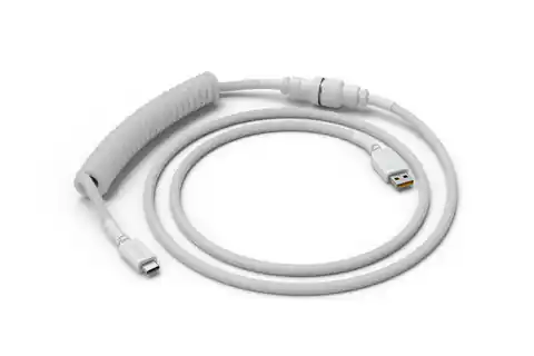 ⁨Glorious Coiled Cable Ghost White, USB-C to USB-A, 1.37m - white⁩ at Wasserman.eu