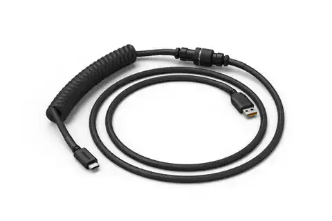 ⁨Glorious Coiled Cable Phantom Black, USB-C to USB-A, 1.37m - black⁩ at Wasserman.eu