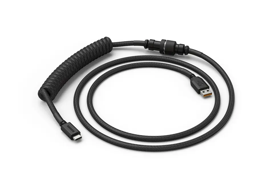 ⁨Glorious Coiled Cable Phantom Black, USB-C to USB-A, 1.37m - black⁩ at Wasserman.eu