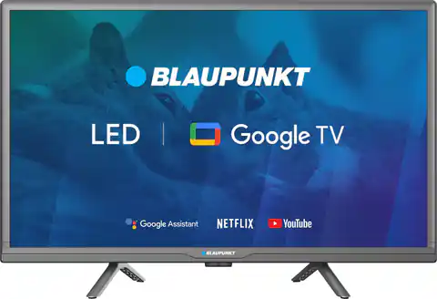 ⁨TV 24" Blaupunkt 24HBG5000S HD LED, GoogleTV, Dolby Digital, WiFi 2,4-5GHz, BT, czarny⁩ w sklepie Wasserman.eu
