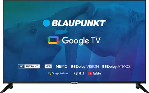 ⁨TV 43" Blaupunkt 43UBG6000S 4K Ultra HD LED, GoogleTV, Dolby Atmos, WiFi 2,4-5GHz, BT, black⁩ at Wasserman.eu