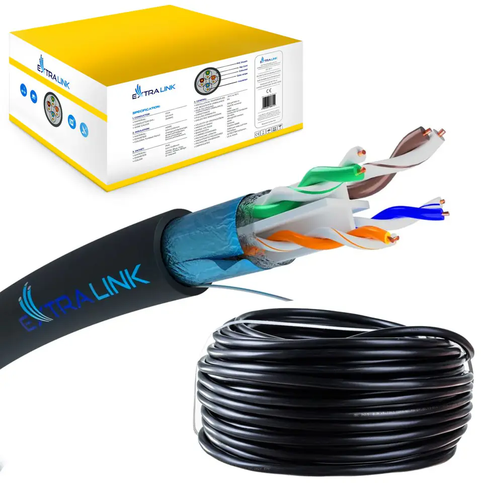 ⁨EXTRALINK CAT6 FTP (F/UTP) V2 OUTDOOR TWISTED PAIR 305M⁩ w sklepie Wasserman.eu