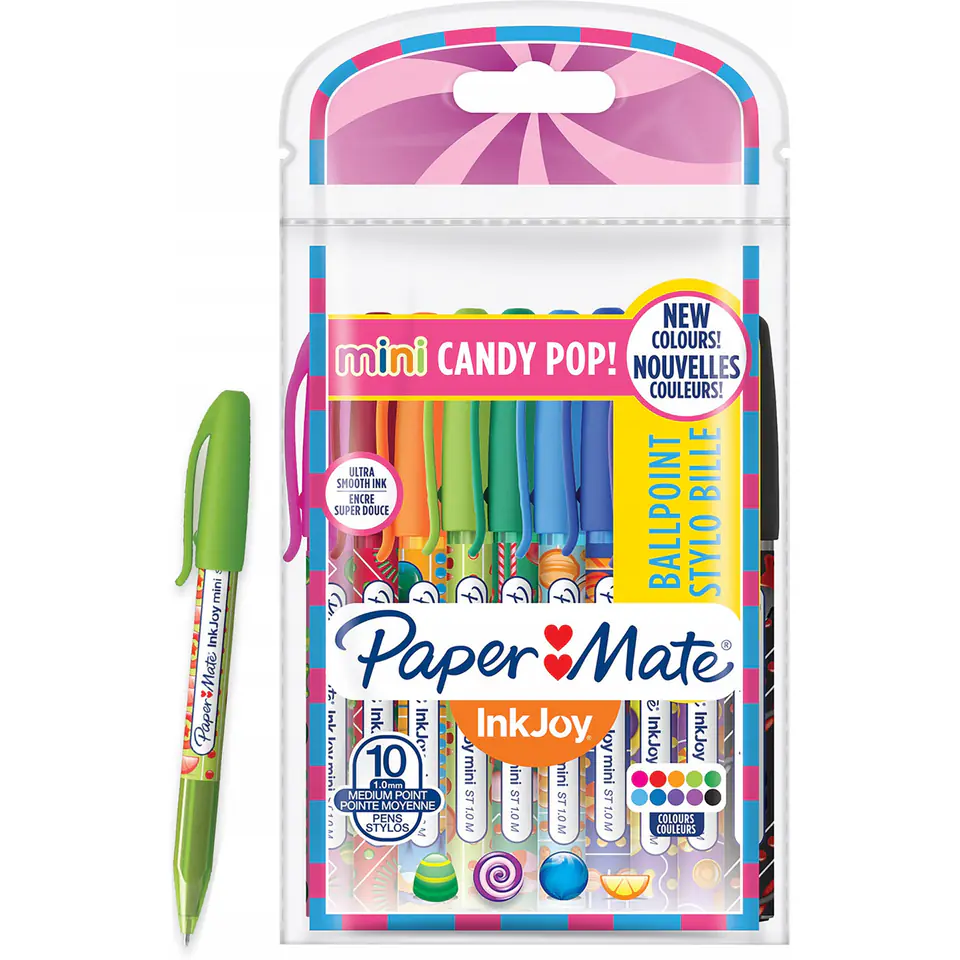 ⁨Długopis PAPER MATE INKJOY mini Candy Pop! ST 1.0 mm (10 sztuk) 2022692⁩ w sklepie Wasserman.eu