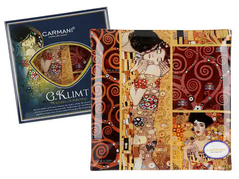 ⁨Talerz dekoracyjny - G. Klimt, Pocałunek 25x25cm⁩ w sklepie Wasserman.eu