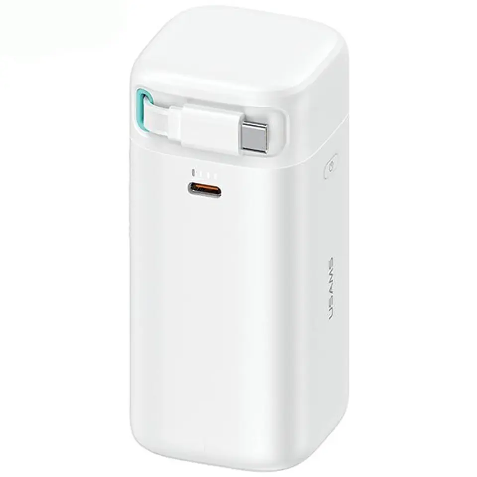 ⁨USAMS Powerbank ze zwijanym kablem USB-C 18000 mAh PD45W Fast Charge XMF Series biały/white 20KCD21602 (US-CD216)⁩ w sklepie Wasserman.eu