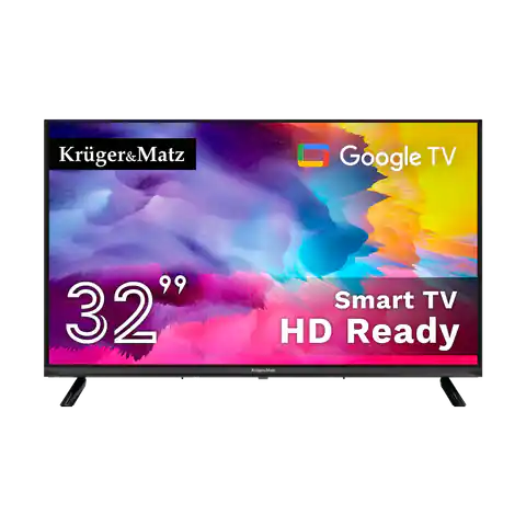 ⁨Telewizor Kruger&Matz 32" HD Google TV,  DVB-T2/S2/T/C   H.265 HEVC⁩ w sklepie Wasserman.eu