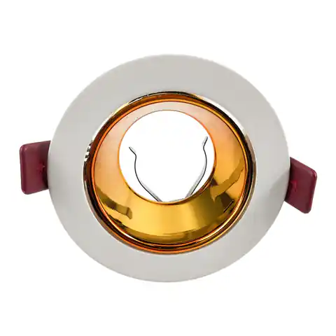 ⁨FONDI RC ramka dekoracyjna oprawy punktowej, MR16/GU10 max. 50W, okrągła, stała, aluminiowa, biało-złota⁩ w sklepie Wasserman.eu