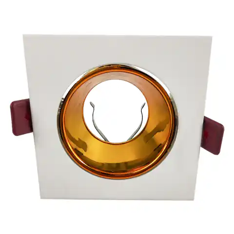 ⁨FONDI SC ramka dekoracyjna oprawy punktowej, MR16/GU10 max. 50W, kwadrat, stała, aluminiowa, biało-złota⁩ w sklepie Wasserman.eu