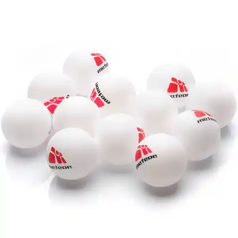 ⁨Zestaw 12 piłeczek do ping ponga Meteor (kolor Biały)⁩ w sklepie Wasserman.eu