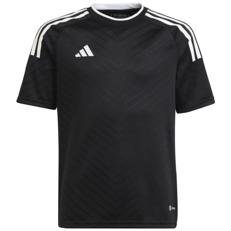 ⁨Koszulka adidas Campeon 23 Jersey Jr (kolor Czarny, rozmiar 140cm)⁩ w sklepie Wasserman.eu