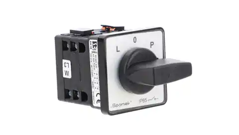 ⁨Cam switch 16A change of direction of rotation L-O-P desktop front gray knob black SK16-3.8368P03⁩ at Wasserman.eu