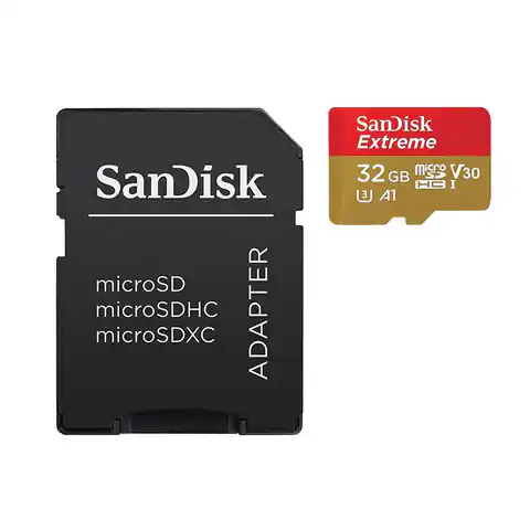⁨SanDisk Extreme microSDHC - Karta pamięci 32 GB A1 V30 UHS-I U3 100/60 MB/s z adapterem⁩ w sklepie Wasserman.eu