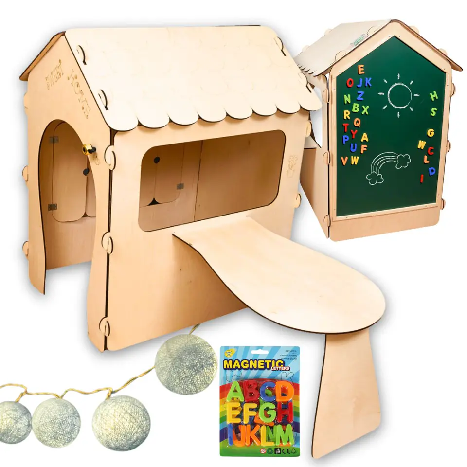 ⁨Domek ogrodowy drewniany stolik tablica kredowa 86 x 137 x 105 cm⁩ w sklepie Wasserman.eu
