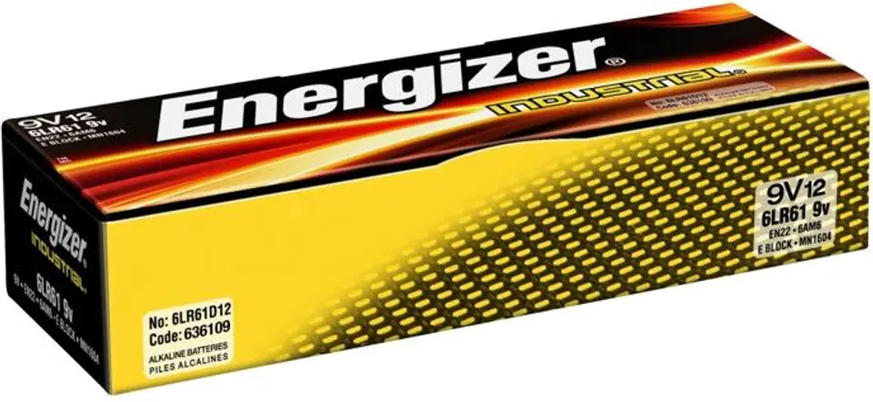 ⁨Baterie ENERGIZER Alkaliczna 9V 12 szt. 636109⁩ w sklepie Wasserman.eu