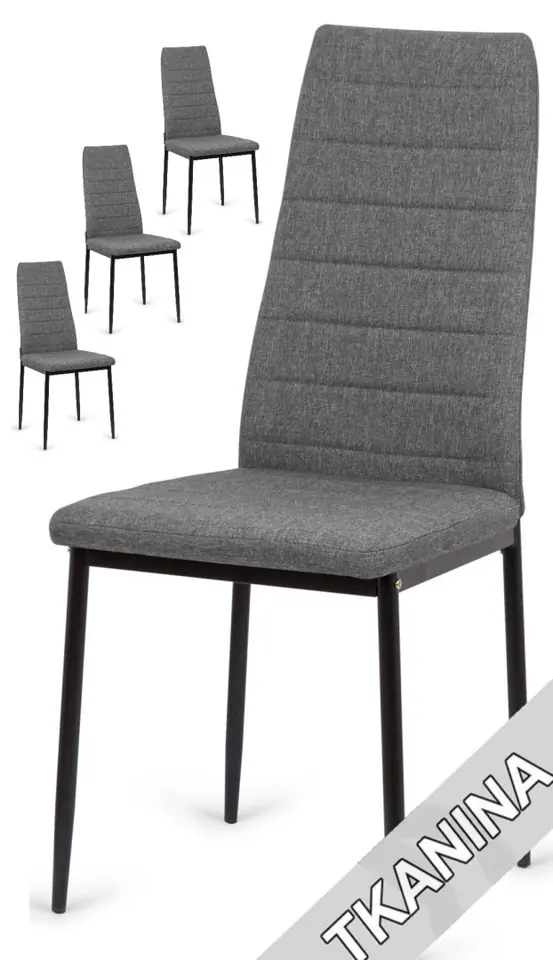Krzesła tapicerowane zestaw 4 VALVA LINE FABRIC GREY w sklepie Wasserman.eu