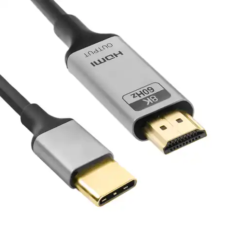 ⁨Kabel USB-C 3.1 HDMI 8K Spacetronik KCH-SPA010 1m⁩ w sklepie Wasserman.eu