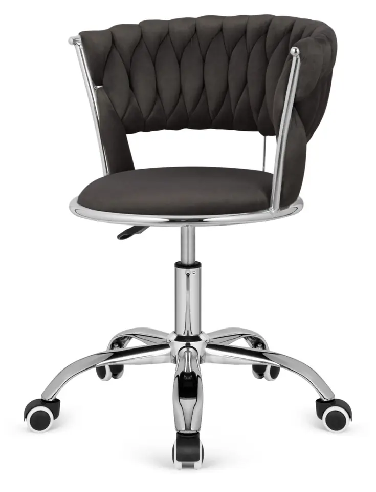 ⁨Krzesło obrotowe warkocz TRECCIA OFFICE BLACK VELVET⁩ w sklepie Wasserman.eu