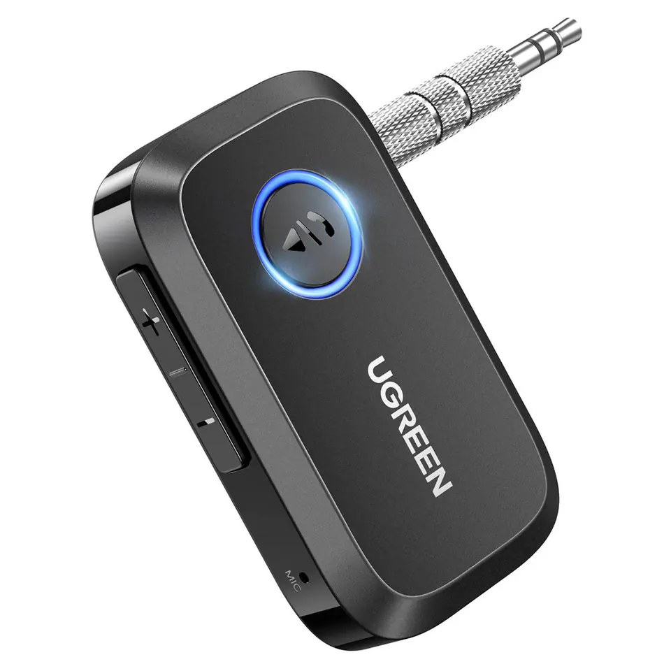 ⁨Odbiornik dźwięku Bluetooth 5.3 AUX mini jack 3.5mm Ugreen CM596 czarny⁩ w sklepie Wasserman.eu