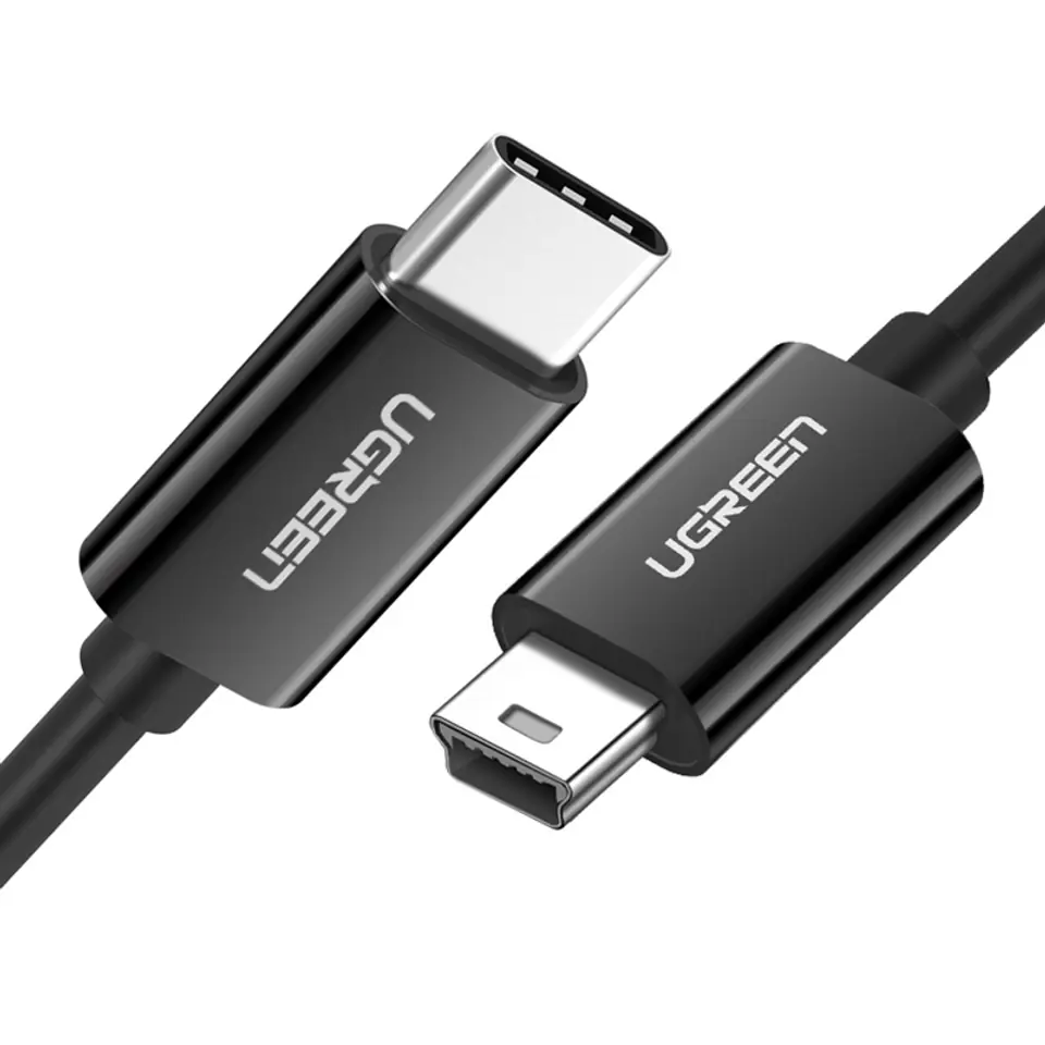 ⁨Kabel przewód USB-C - miniUSB 480Mbps 1m czarny⁩ w sklepie Wasserman.eu