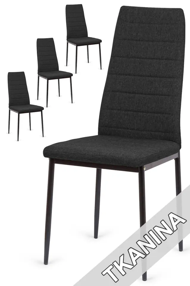 Krzesła tapicerowane zestaw 4 VALVA LINE FABRIC BLACK w sklepie Wasserman.eu