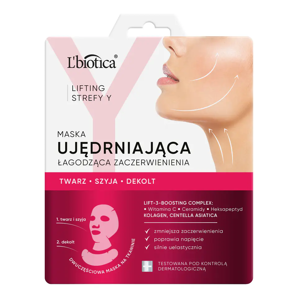 ⁨L`BIOTICA Lifting Strefy Y Maska ujędrniająca łagodząca zaczerwienienia⁩ w sklepie Wasserman.eu