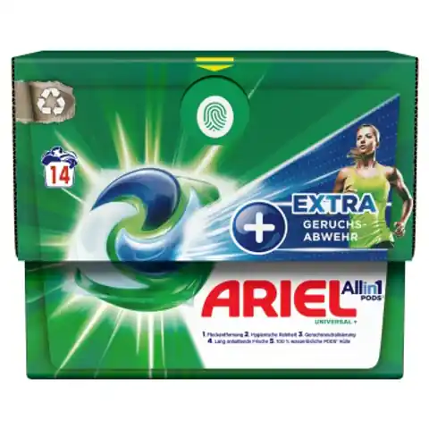 ⁨Ariel Universal+ Extra Geruchs-Abwehr Kapsułki do Prania 14 szt.⁩ w sklepie Wasserman.eu