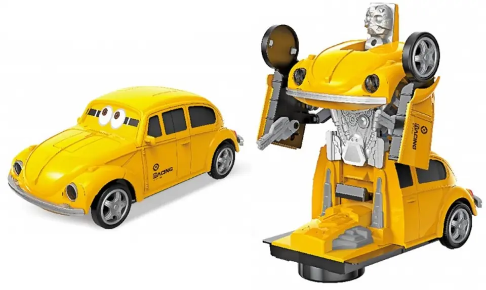 AUTKO ROBOT 2W1 ŻÓŁTY GARBUS TRANSFORMER MUZYKA JEŹDZI w sklepie Wasserman.eu