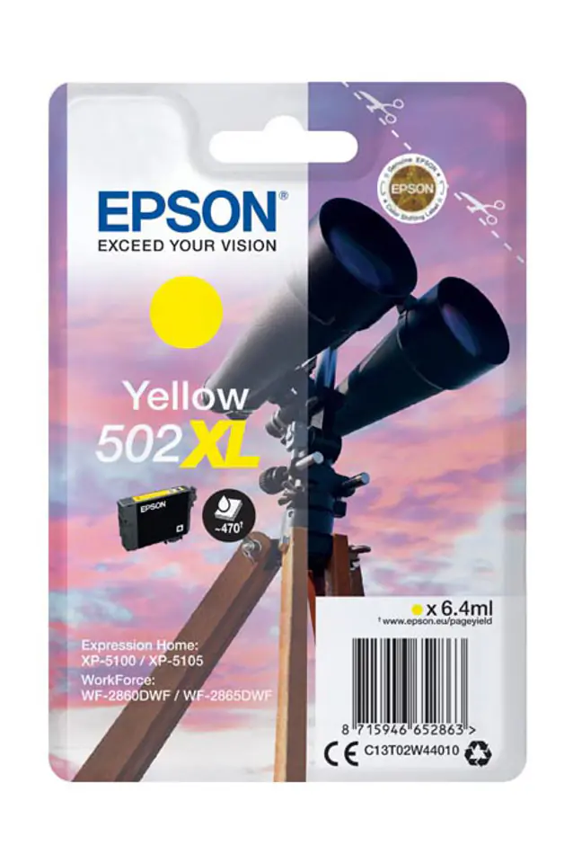 ⁨Oryginalny Tusz Yellow Epson 502XL (T02W4, C13T02W44010)⁩ w sklepie Wasserman.eu