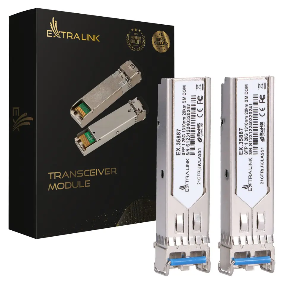 ⁨EXTRALINK SFP 1.25G 1310NM 20KM SM DOM 2-PACK⁩ w sklepie Wasserman.eu