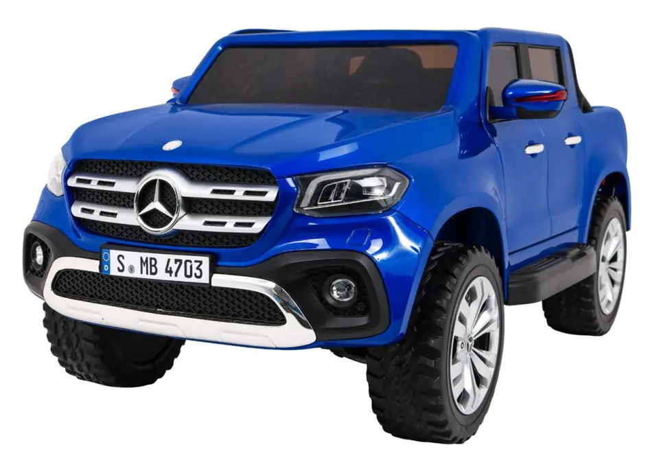 ⁨Mercedes Benz X-Class dla dzieci Lakier Niebieski + Pilot + Napęd 4x4 + MP4 + Bagażnik + EVA⁩ w sklepie Wasserman.eu