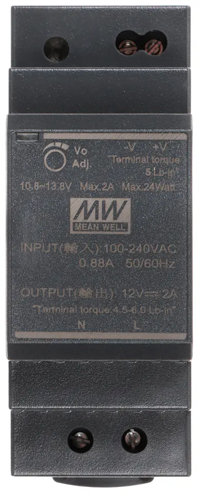 ⁨MEAN WELL HDR-30-12 SWITCHED-MODE POWER SUPPLY FOR DIN RAIL 12V/30W/2A⁩ at Wasserman.eu