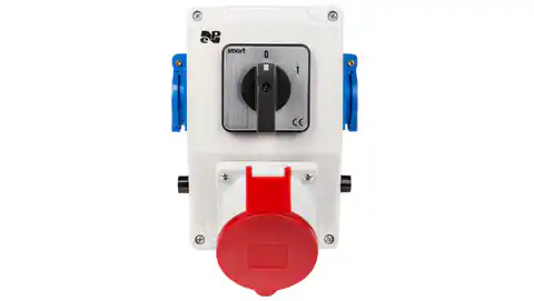 ⁨Installation kit with socket 32A 5P+2x2P+Z RS-Z (0-1) red 6276-00⁩ at Wasserman.eu