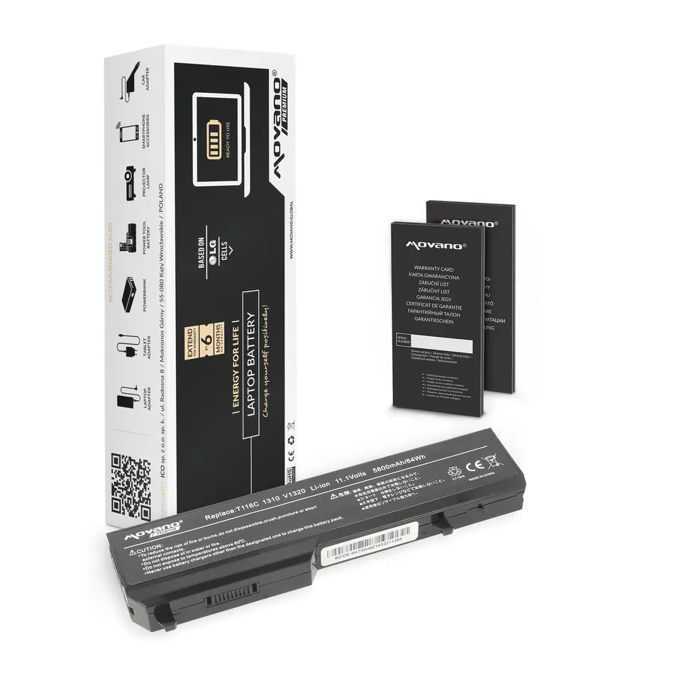 Bateria Movano Premium do Dell Vostro 1310, 1320, 1510 (5200 mAh) w sklepie Wasserman.eu