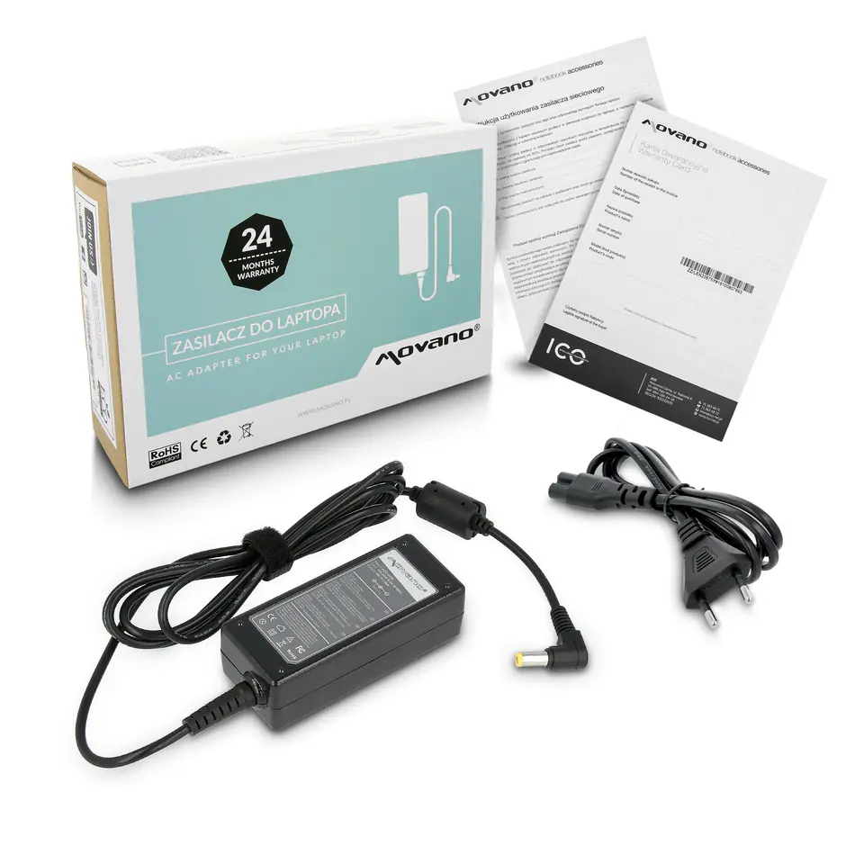 ⁨Zasilacz Movano 19v 1.58a (5.5x1.7) 30W do Acer, Dell, Packard Bell⁩ w sklepie Wasserman.eu