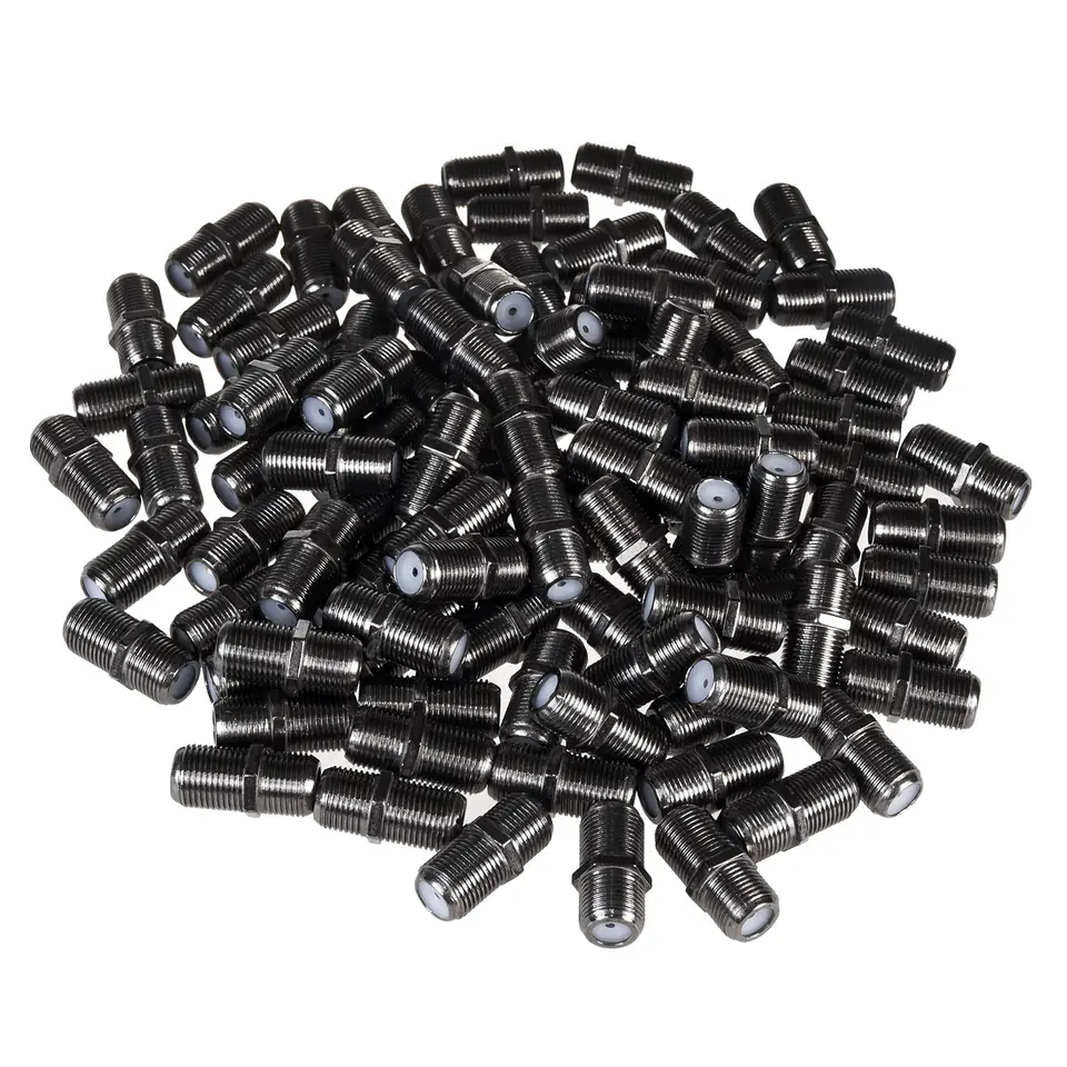 ⁨100x Gniazdo F-F beczka Maclean, profesjonalna przejście, wtyk czarny nikiel, MCTV-904⁩ w sklepie Wasserman.eu