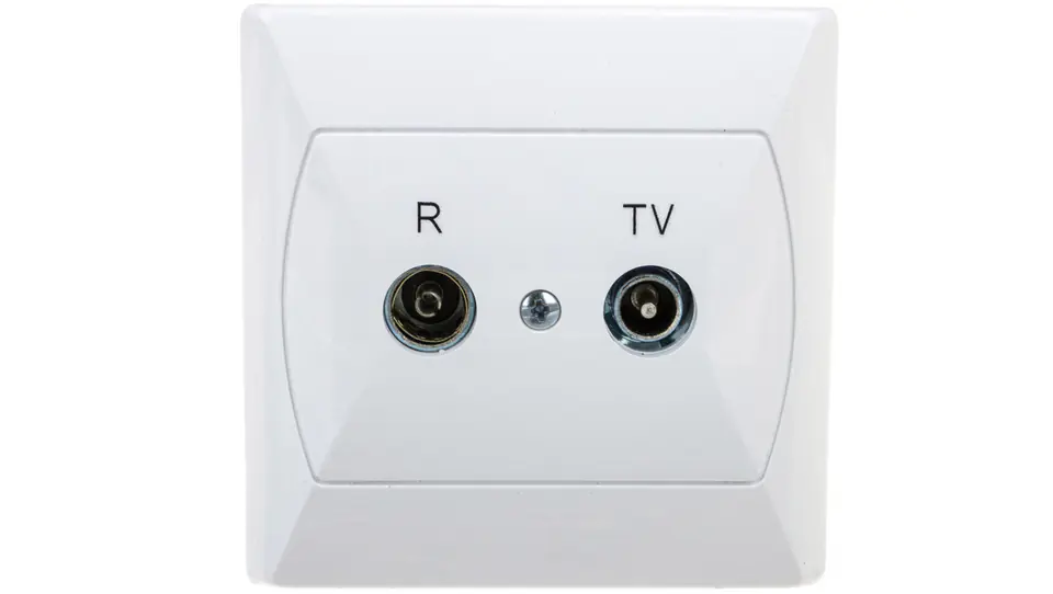 ⁨AKCENT RTV antenna outlet (2.5-3dB) (white, GPA-AK/00)⁩ at Wasserman.eu