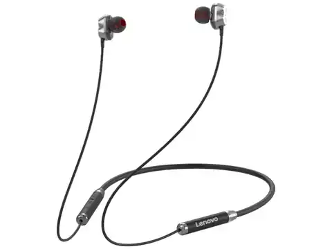 ⁨Lenovo HE08 Moving-Coil wireless headphones, Bluetooth, in-ear, black⁩ at Wasserman.eu