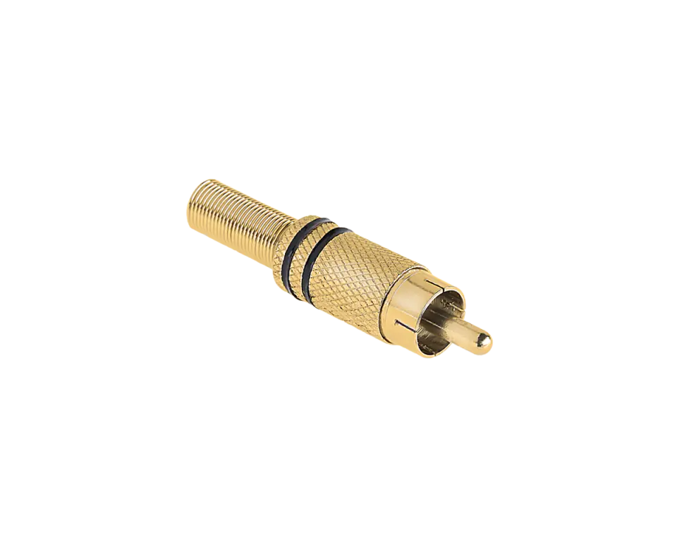 RCA plug gold two stripes black at Wasserman.eu