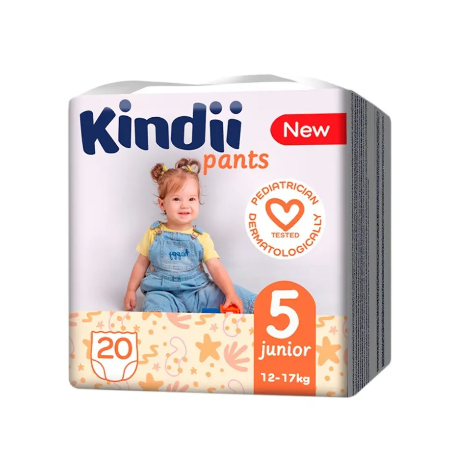 ⁨KINDI Pielucho-majtki junior rozmiar 5 (12-17 kg) 20 sztuk⁩ w sklepie Wasserman.eu