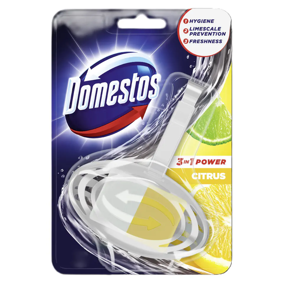 ⁨DOMESTOS Power Citrus Kostka zapachowa do WC z koszykiem 3w1 35 g⁩ w sklepie Wasserman.eu