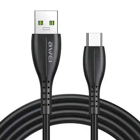 ⁨Kabel 2.4A 1m USB - USB-C AWEI CL-115T czarny⁩ w sklepie Wasserman.eu