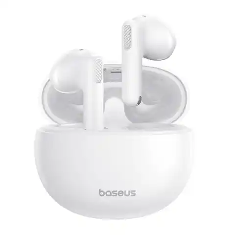⁨Słuchawki Douszne Bluetooth TWS Baseus Bowie E12 białe⁩ w sklepie Wasserman.eu