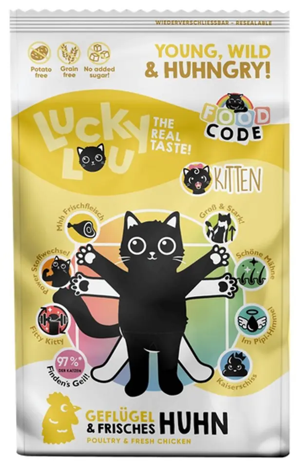 ⁨Lucky Lou Food Code Lifestage Kitten Drób & Kurczak 750g⁩ w sklepie Wasserman.eu