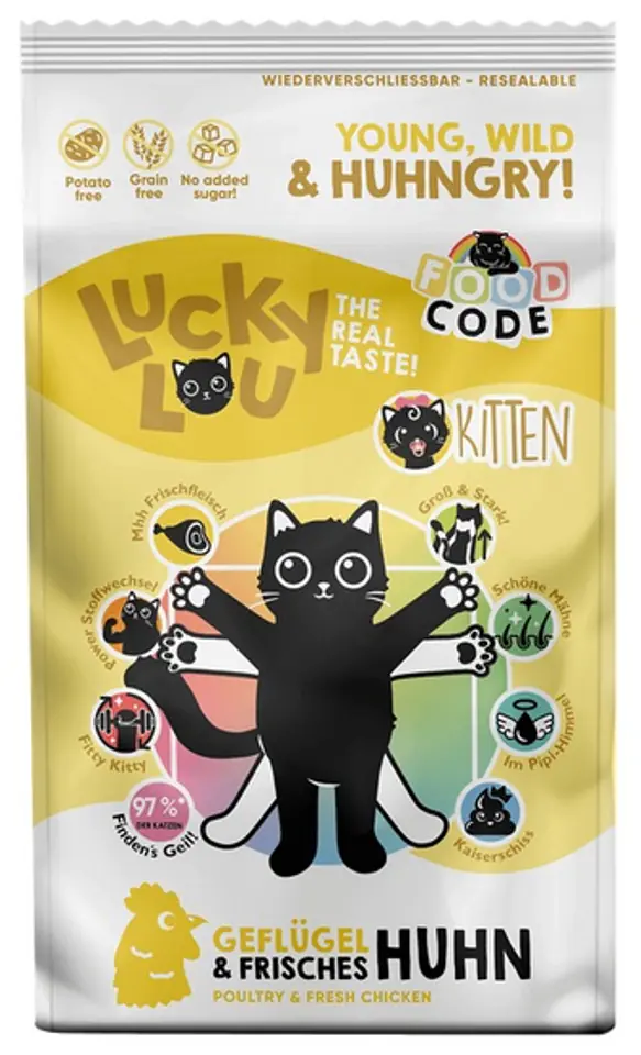 ⁨Lucky Lou Food Code Lifestage Kitten Drób & Kurczak 1,7kg⁩ w sklepie Wasserman.eu