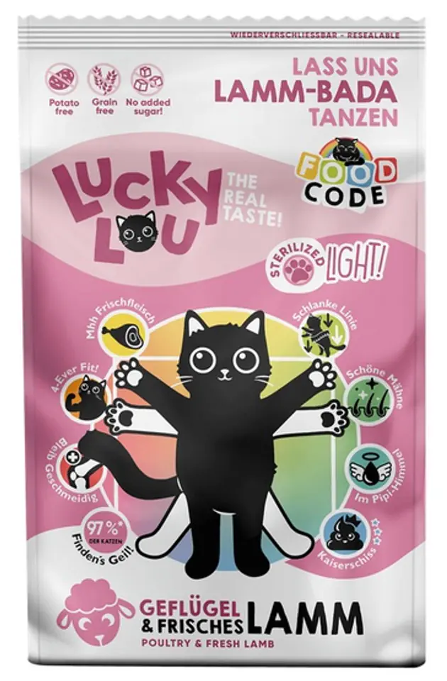 ⁨Lucky Lou Food Code Lifestage Light Drób & Jagnięcina 750g⁩ w sklepie Wasserman.eu