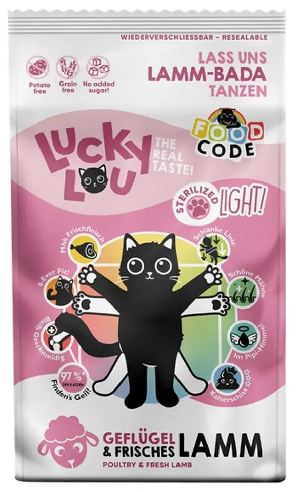 ⁨Lucky Lou Food Code Lifestage Light Drób & Jagnięcina 1,7kg⁩ w sklepie Wasserman.eu
