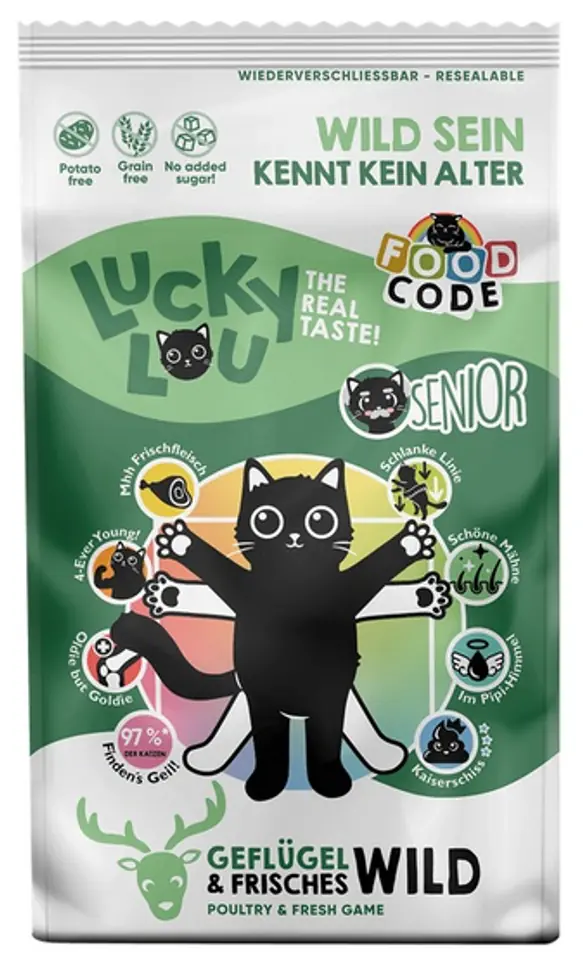 ⁨Lucky Lou Food Code Lifestage Senior Drób & Dziczyzna 1,7kg⁩ w sklepie Wasserman.eu