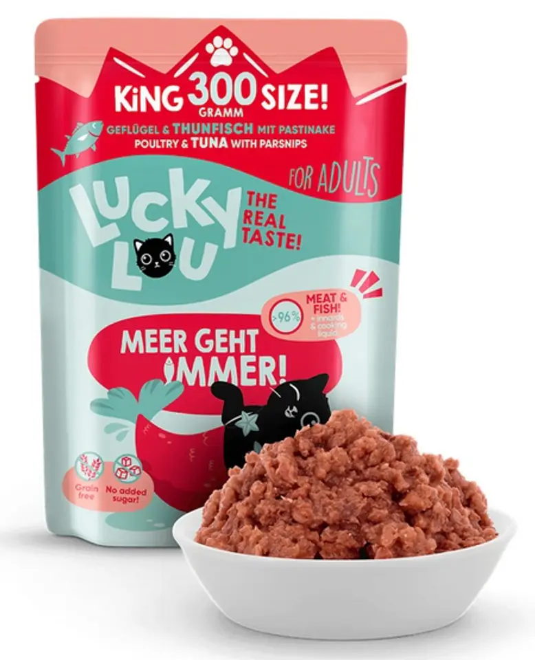 ⁨Lucky Lou Lifestage Adult Drób i tuńczyk saszetka 300g⁩ w sklepie Wasserman.eu
