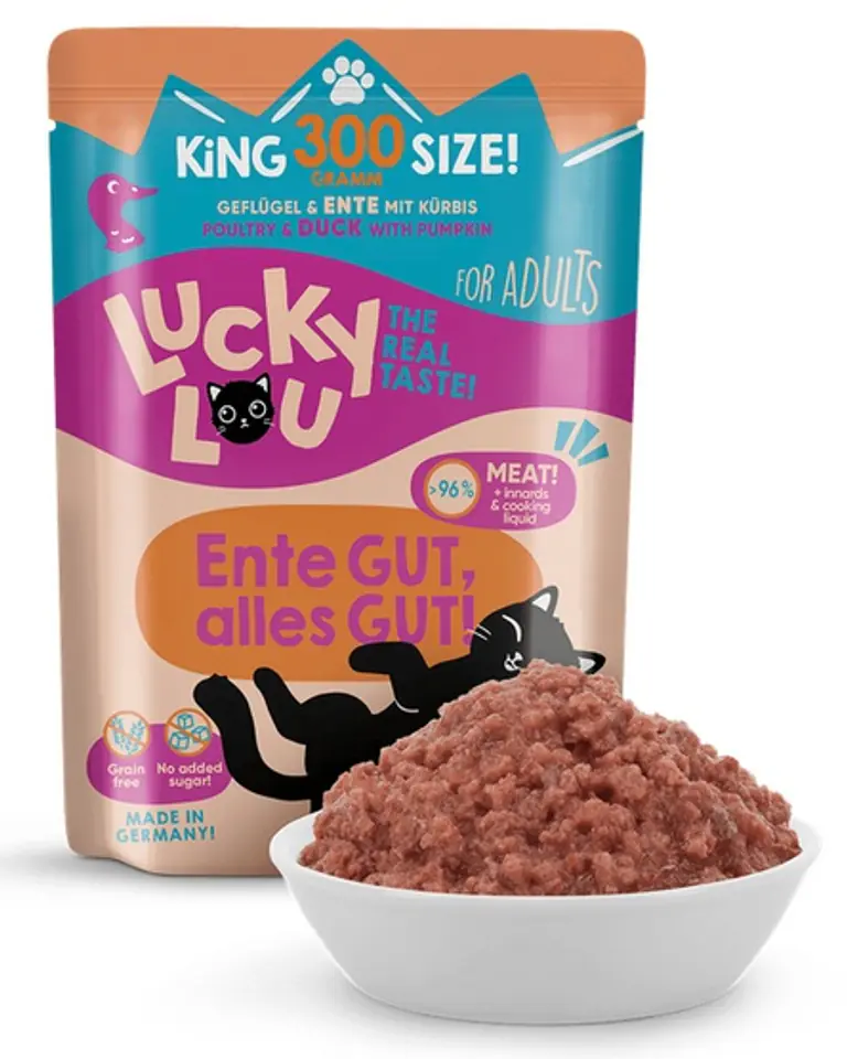 ⁨Lucky Lou Lifestage Adult Drób i kaczka saszetka 300g⁩ w sklepie Wasserman.eu