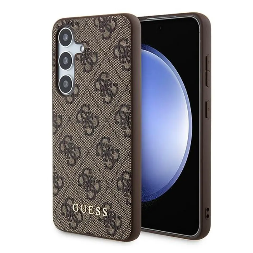 ⁨Guess GUOHCSA55G4GFBR A55 A556 brązowy/brwon hardcase 4G Metal Gold Logo⁩ w sklepie Wasserman.eu